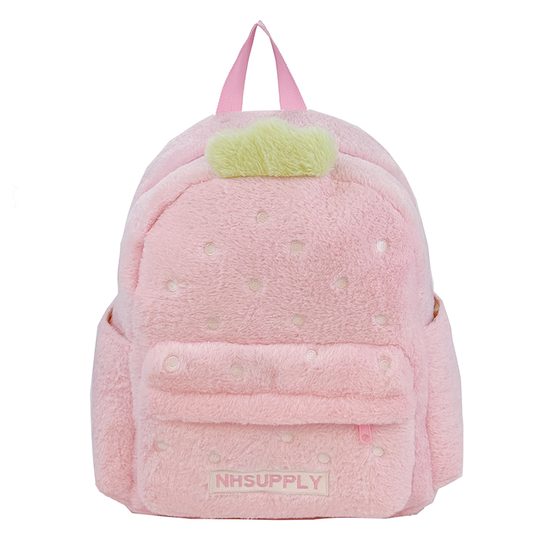 Women Bags Sale - Плюшевые рюкзаки-классики однотонные в форме клубники,