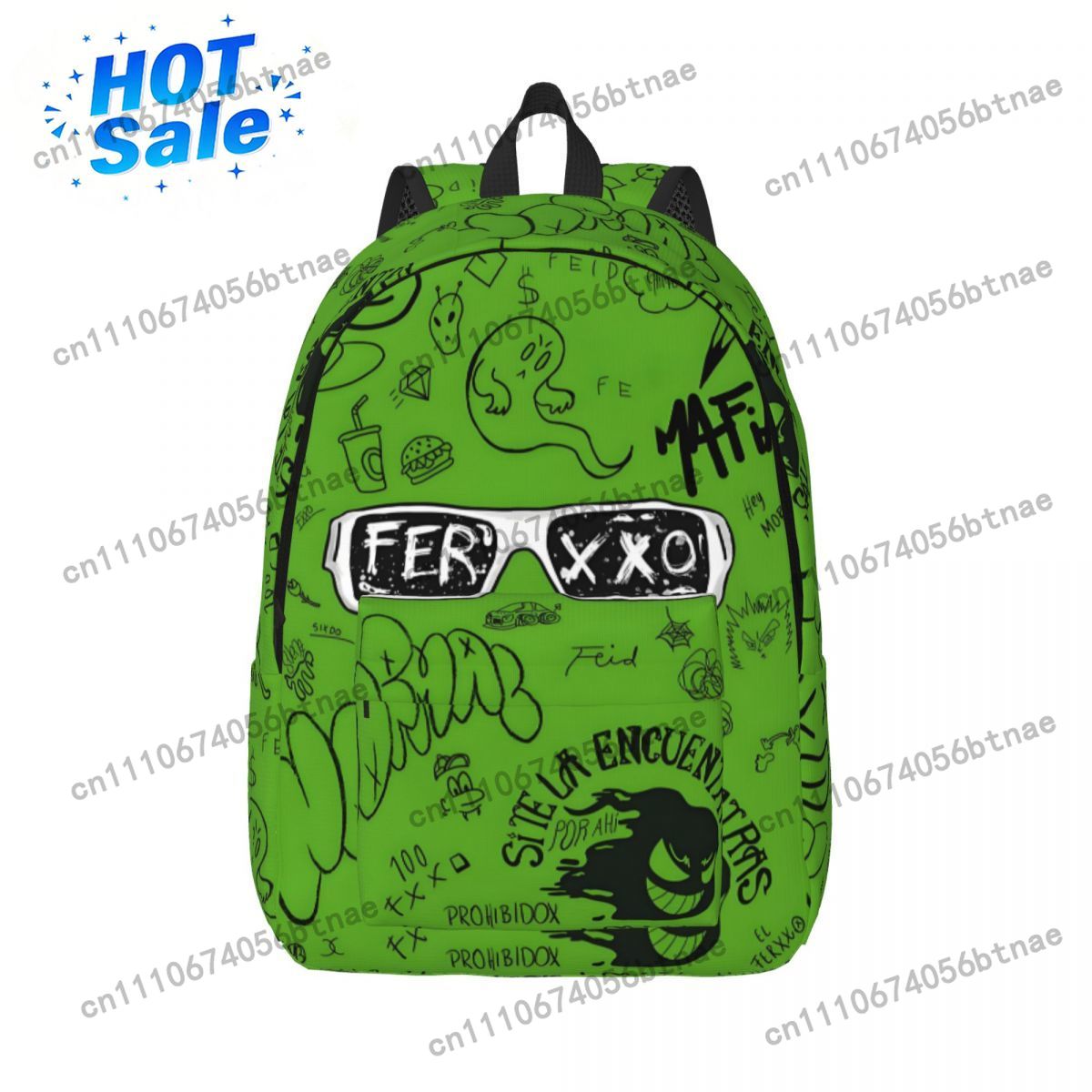 Women Bags With Laptop Compartment - Холщовый рюкзак Custom Feid Ferxxo Mor