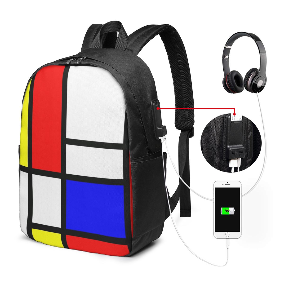 Women Bags College - Рюкзак Piet Mondrian Composition, дорожная сумка