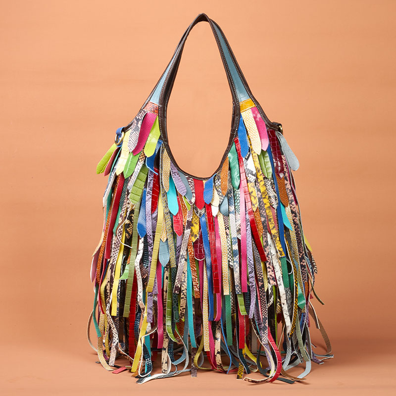 Hobo Bag Slouchy - Красочные сумки на плечо из натуральной