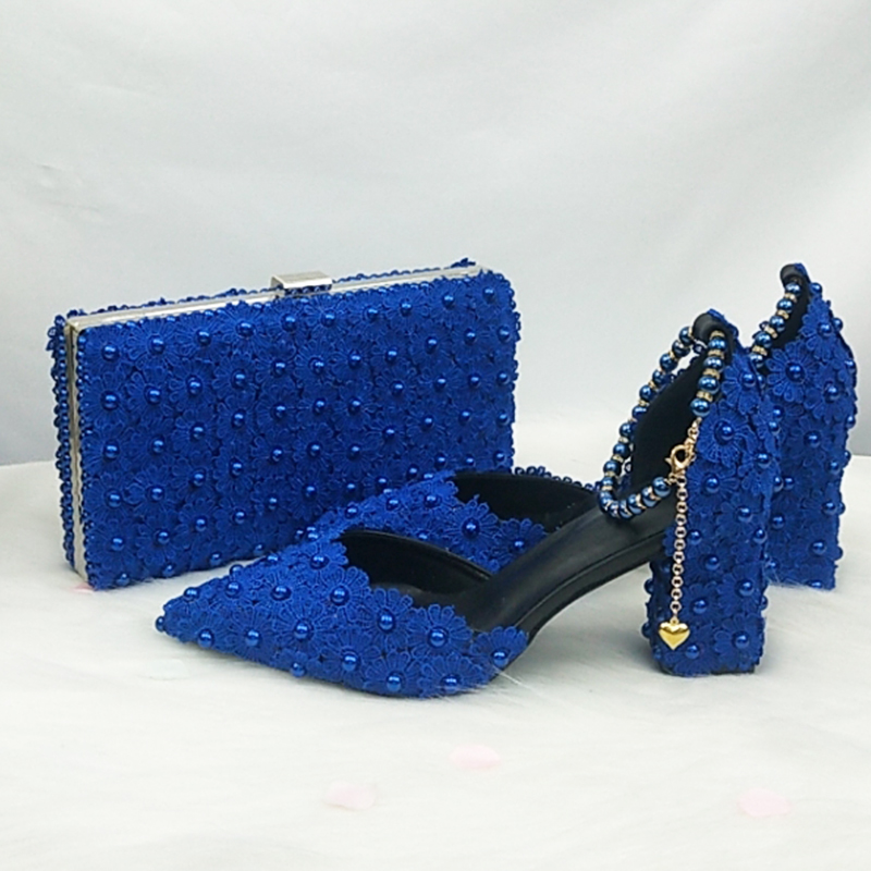 Women Bags For Party - Свадебные туфли BaoYa Fang сине-белые с