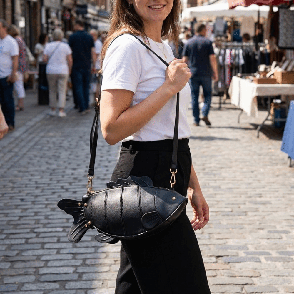 Hobo Bag Slouchy - Креативная сумка-кроссбоди в форме рыбы с