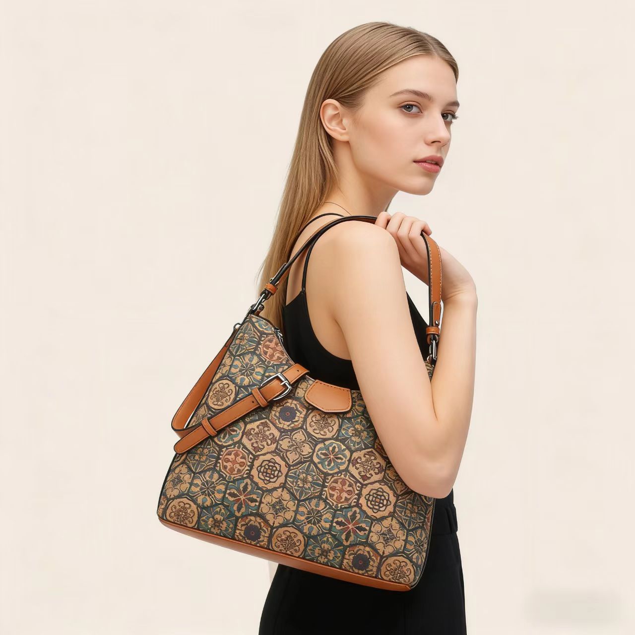 Women'S Kipling Bags - Ретро-сумка из пробковой кожи с многоэлементным