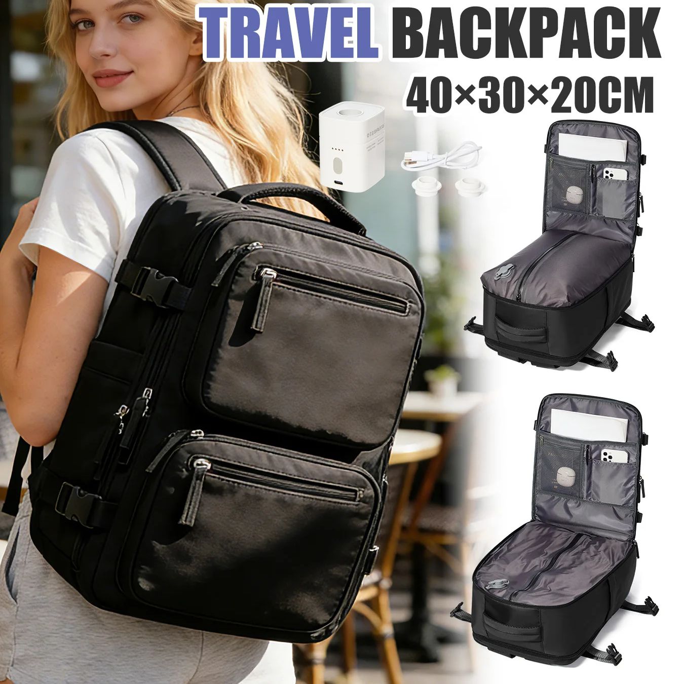 Women Bags With Laptop Compartment - Женский рюкзак-чемодан с насосом для подкачки,